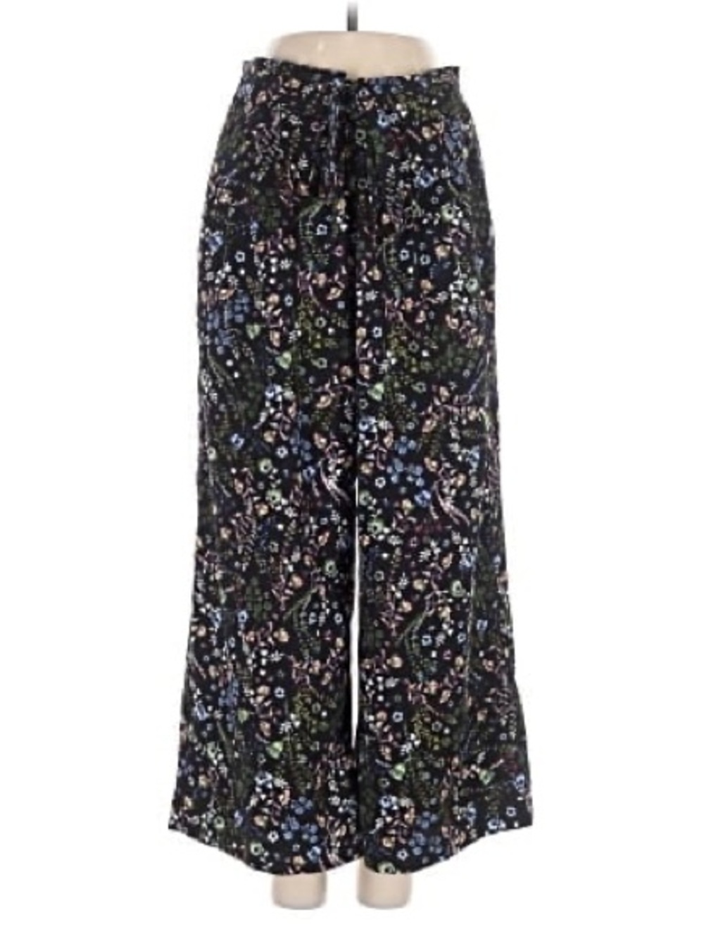 Black Floral Pants